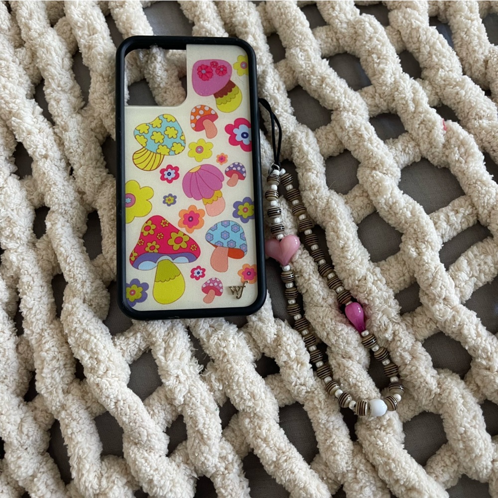 Wildflower Groovy Shroom iPhone 12 Pro Max Case with String Ting Strap!